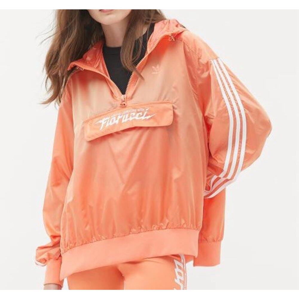 ADIDAS X FIORUCCI WINDBREAKER JACKET TANGERINE ORANGE SMALL NWOT